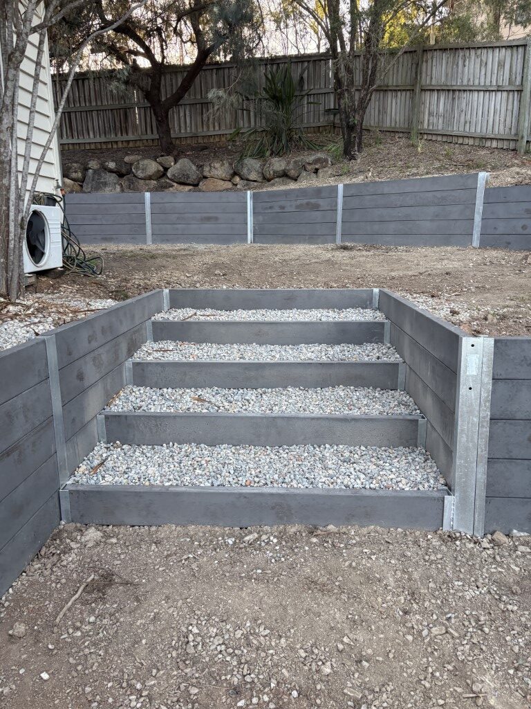 Concrete sleepers stairs
